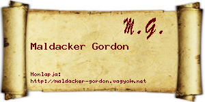 Maldacker Gordon névjegykártya